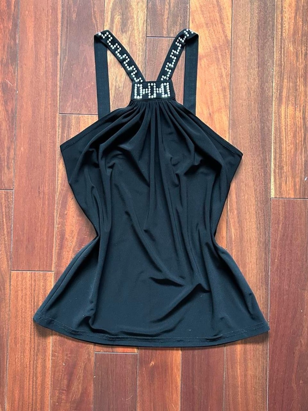 Rhinestone Strap Halter Top